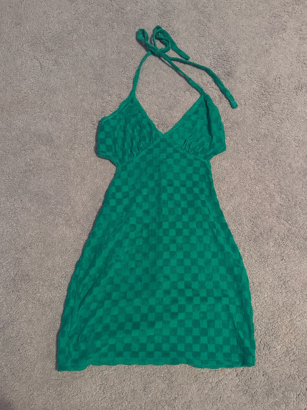 Green Checkered Mini Dress